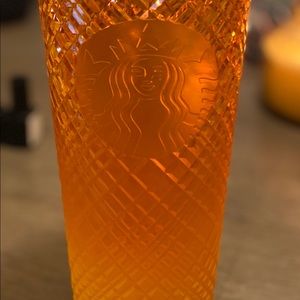 Venti orange matte to shiny ombré Starbucks cup. New, never been used.